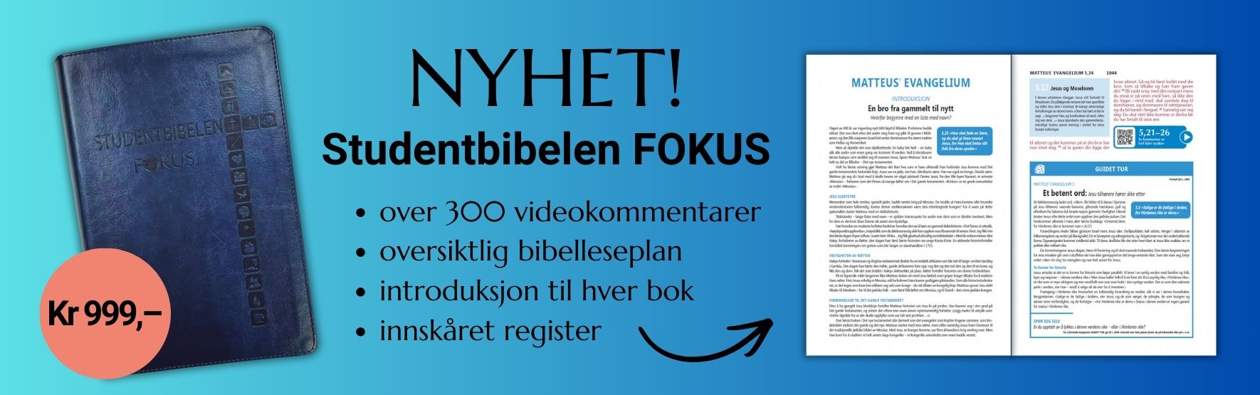 Studentbibelen FOKUS, blå bibel, mørkeblå bibel, guttebibel, bibel for menn, studiebibel for menn, studiebibel for kvinner