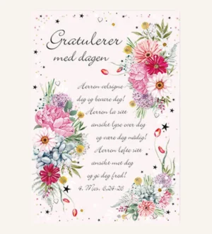 Gratulasjonskort / rosa