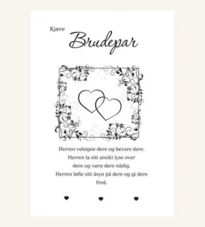 bryllupskort, kjære brudepar, kort med hjerter, kristent kort, kort med bibelsitat