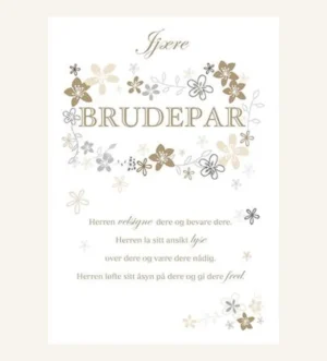 bryllupskort blomster, kristent kort